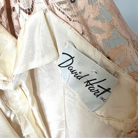 Vintage 50s Lace Gown, David Hart, Rhinestone Shell Embellishment, Small - Picture 11 of 14